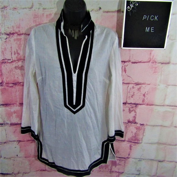 VENUS Other - Venus Sheer Tunic Cover Up Black White Siz…